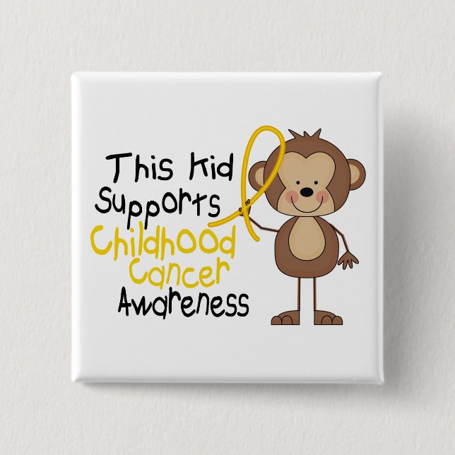 Dieses Kind stützt Kindheits-Krebs-Bewusstsein Button (Vorderseite)