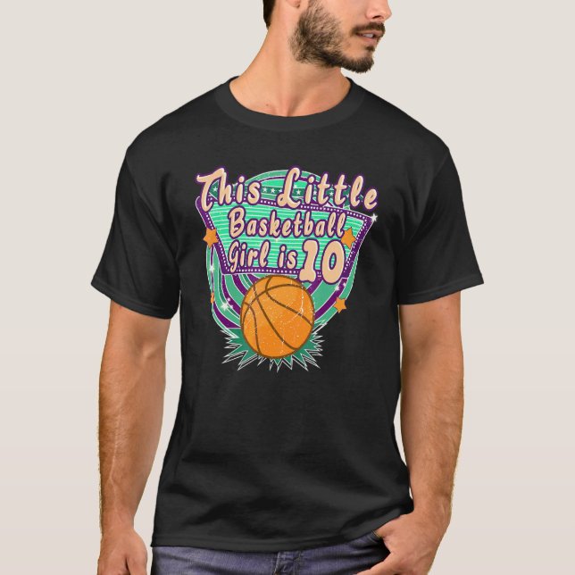 Dieses kleine Basketballmädchen ist 10. Geburtstag T-Shirt (Vorderseite)