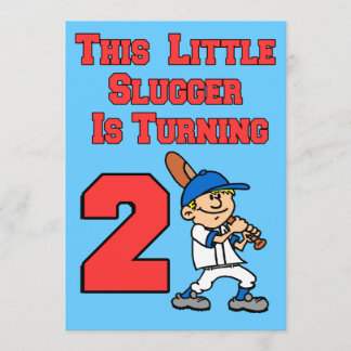 Dieses kleine Gepäck dreht 2 Baseball-Thema Einladung