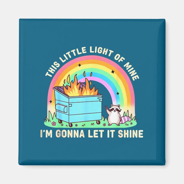 Dieses kleine Licht des Waschbären-Müllcontainer-F Magnet (Vorne)