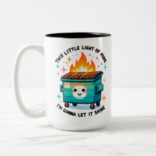 Dieses kleine Licht von mir - Müllcontainer-Feuer Zweifarbige Tasse