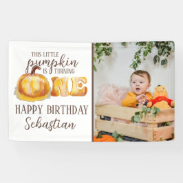 Dieses kleine Pumpkin Foto 1. Geburtstag Party Banner