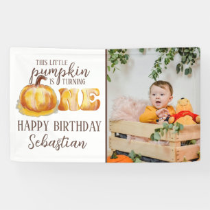 Dieses kleine Pumpkin Foto 1. Geburtstag Party Banner