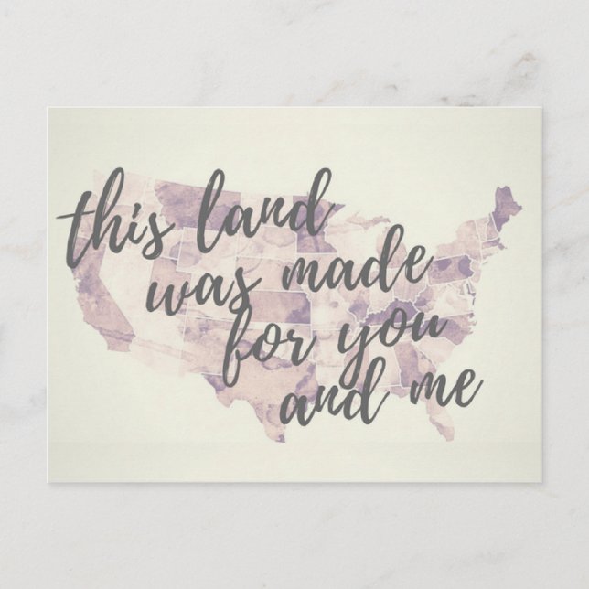 Dieses Land Patriotic Protest Postkarte (Vorderseite)