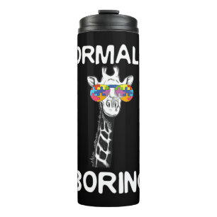 Dieses lustige Grafikdesign zeigt Giraffen mit Co Thermosbecher