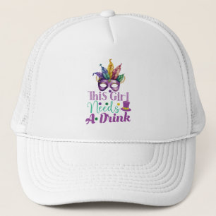 Dieses Mädchen Braucht Ein Getränk Mardi Gras Truc Truckerkappe