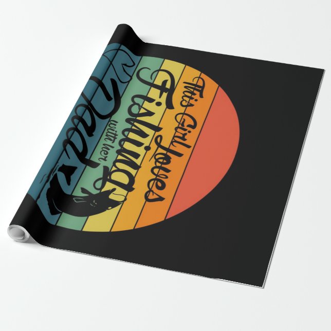 Dieses Mädchen fischen Lieben mit ihrem Vater Vint Geschenkpapier (Ungerollt)