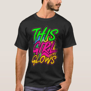 Dieses Mädchen glänzt Party 80er Vintag Retro farb T-Shirt