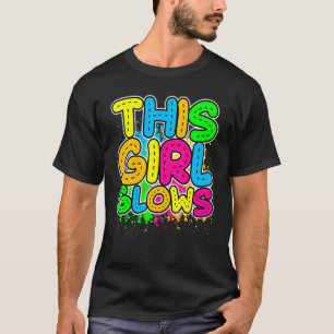 Dieses Mädchen glänzt Party 80er Vintag Retro farb T-Shirt