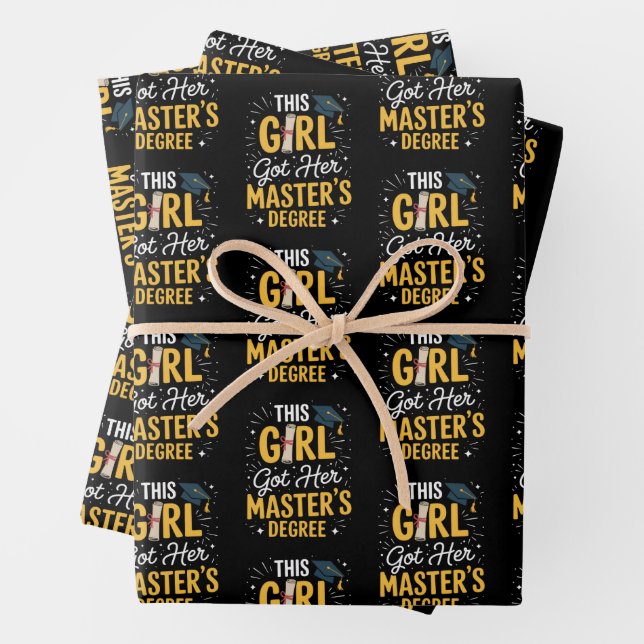 Dieses Mädchen hat ihren Master-Abschluss Abschlus Geschenkpapier Set (Beispiel)