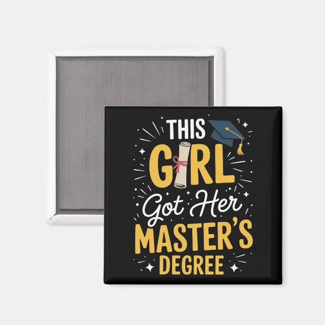 Dieses Mädchen hat ihren Master-Abschluss Abschlus Magnet (Vorderseite/Rückseite)