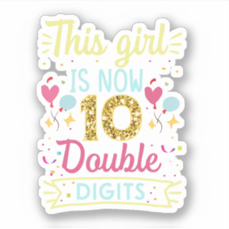 Dieses Mädchen hat jetzt 10 doppelte Ziffern Aufkleber
