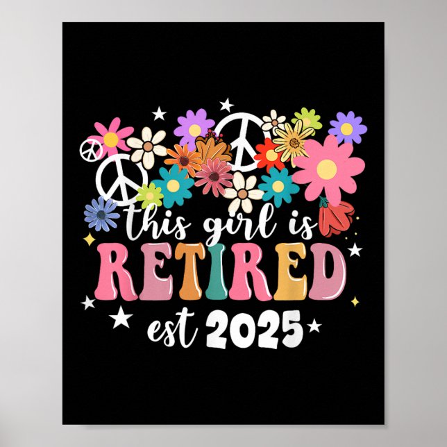 Dieses Mädchen ist 2025 Retro Shirt floraler Retir Poster (Vorne)