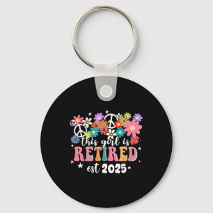 Dieses Mädchen ist 2025 Retro Shirt floraler Retir Schlüsselanhänger