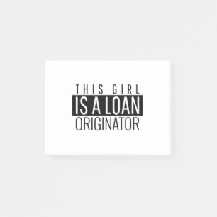 Dieses Mädchen ist ein Kreditgeber Post-it Klebezettel