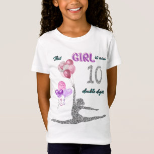 Dieses Mädchen ist jetzt 10 Doppelziffern-Turnen T-Shirt