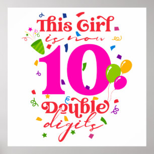 Dieses Mädchen ist jetzt 10 zweistellige Ziffern i Poster