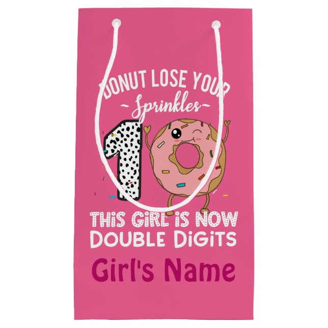 Dieses Mädchen ist jetzt zweistellig, 10. Geburtst Kleine Geschenktüte (Vorderseite)