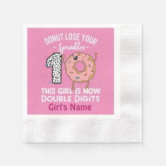 Dieses Mädchen ist jetzt zweistellig, 10. Geburtst Serviette