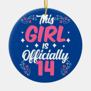 Dieses Mädchen ist offiziell 14 Party Niedliche Ge Keramik Ornament
