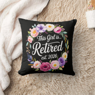 Dieses Mädchen ist Rentnerin 2026 Florale Rente Kissen