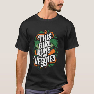 Dieses Mädchen läuft auf Gemüse, Veganismus Vegan  T-Shirt