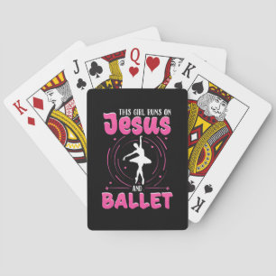 Dieses Mädchen läuft auf Jesus und Ballett tanzen Spielkarten