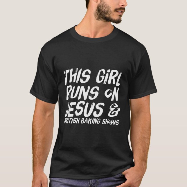 Dieses Mädchen läuft auf Jesus und Britischen Back T-Shirt (Vorderseite)