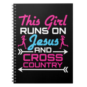 Dieses Mädchen läuft auf Jesus und Cross Country N Notizblock