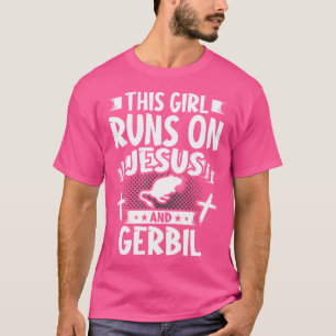 Dieses Mädchen läuft auf Jesus und Gerbil T-Shirt