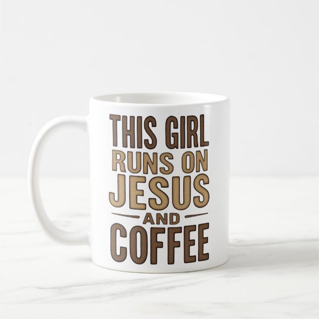 Dieses Mädchen läuft auf Jesus und Kaffee Christli Kaffeetasse (Links)