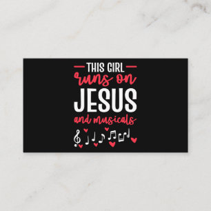 Dieses Mädchen läuft auf Jesus und Musicals Theate Visitenkarte