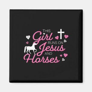 Dieses Mädchen läuft auf Jesus und Pferden Reiten  Magnet