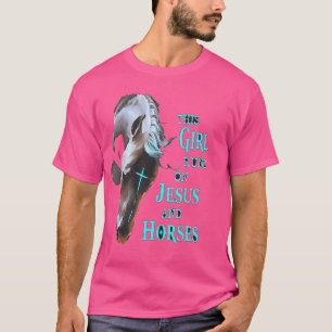 Dieses Mädchen läuft auf Jesus und Pferden T-Shirt