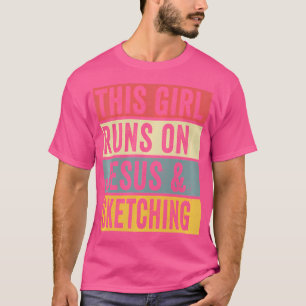 Dieses Mädchen läuft auf Jesus und Skizzieren Zeic T-Shirt