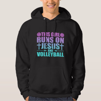 Dieses Mädchen läuft auf Jesus und Volleyball Nove Hoodie