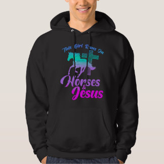 DIESES MÄDCHEN LÄUFT AUF PFERDEN & JESUS Liebe Equ Hoodie