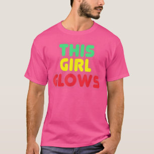 Dieses Mädchen leuchtet 80er Retro Neon Party T - T-Shirt