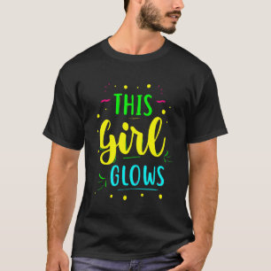 Dieses Mädchen leuchtet Retro-80er Geburtstagspart T-Shirt