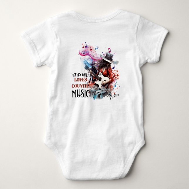 Dieses Mädchen Liebe Country-Musik Baby Bodysuit Baby Strampler (Rückseite)