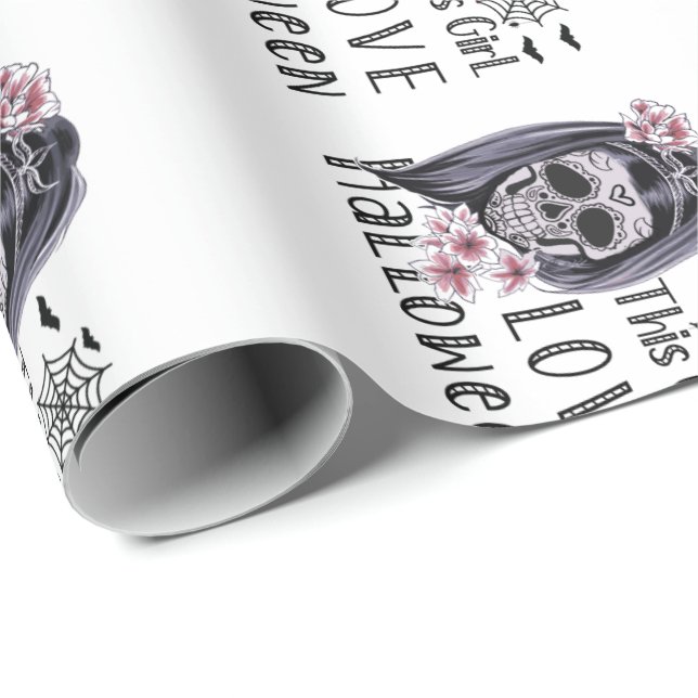 Dieses Mädchen Liebe Halloween Geschenkpapier (Rolleneckpunkt)