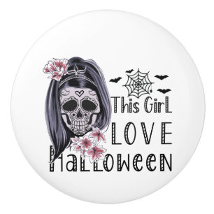 Dieses Mädchen Liebe Halloween Keramikknauf