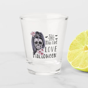 Dieses Mädchen Liebe Halloween Schnapsglas