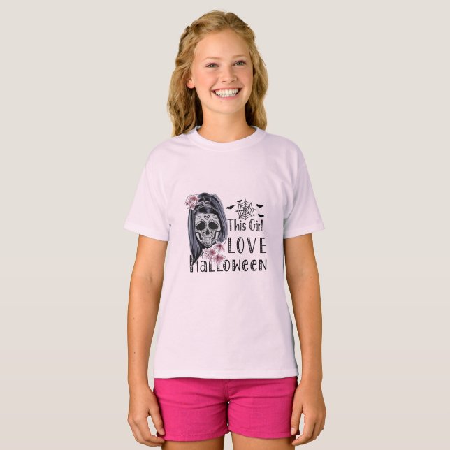 Dieses Mädchen Liebe Halloween T-Shirt (Vorne ganz)