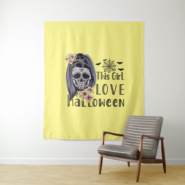 Dieses Mädchen Liebe Halloween Wandteppich (Beispiel)