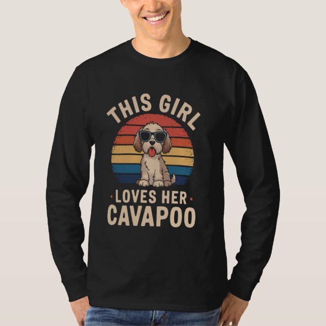Dieses Mädchen Liebe ihr Cavapoo Retro Niedliche H T-Shirt (Vorderseite)