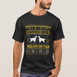 Dieses Mädchen Liebe ihr Englisch-Set zu Weihnacht T-Shirt