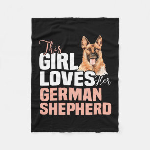 Dieses Mädchen Liebe ihren deutschen Schäferhund Fleecedecke