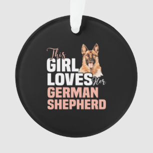 Dieses Mädchen Liebe ihren deutschen Schäferhund Ornament