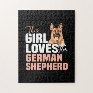 Dieses Mädchen Liebe ihren deutschen Schäferhund Puzzle